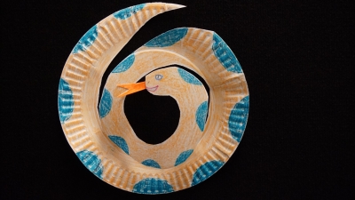 Painted paper plate snake