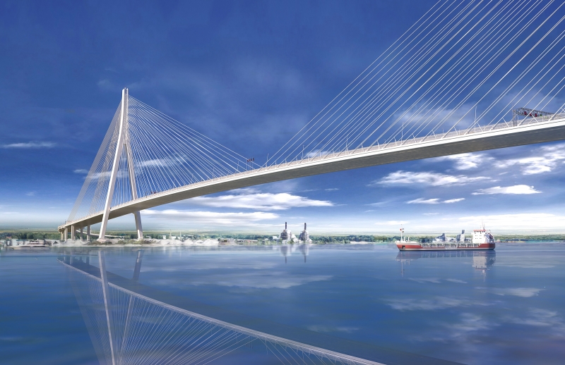 Rendering of the Gordie Howe International Bridge